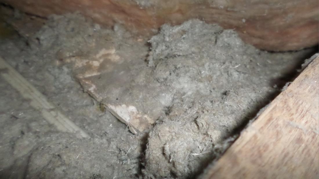 Loose-fill asbestos insulation in an Australian roof space.