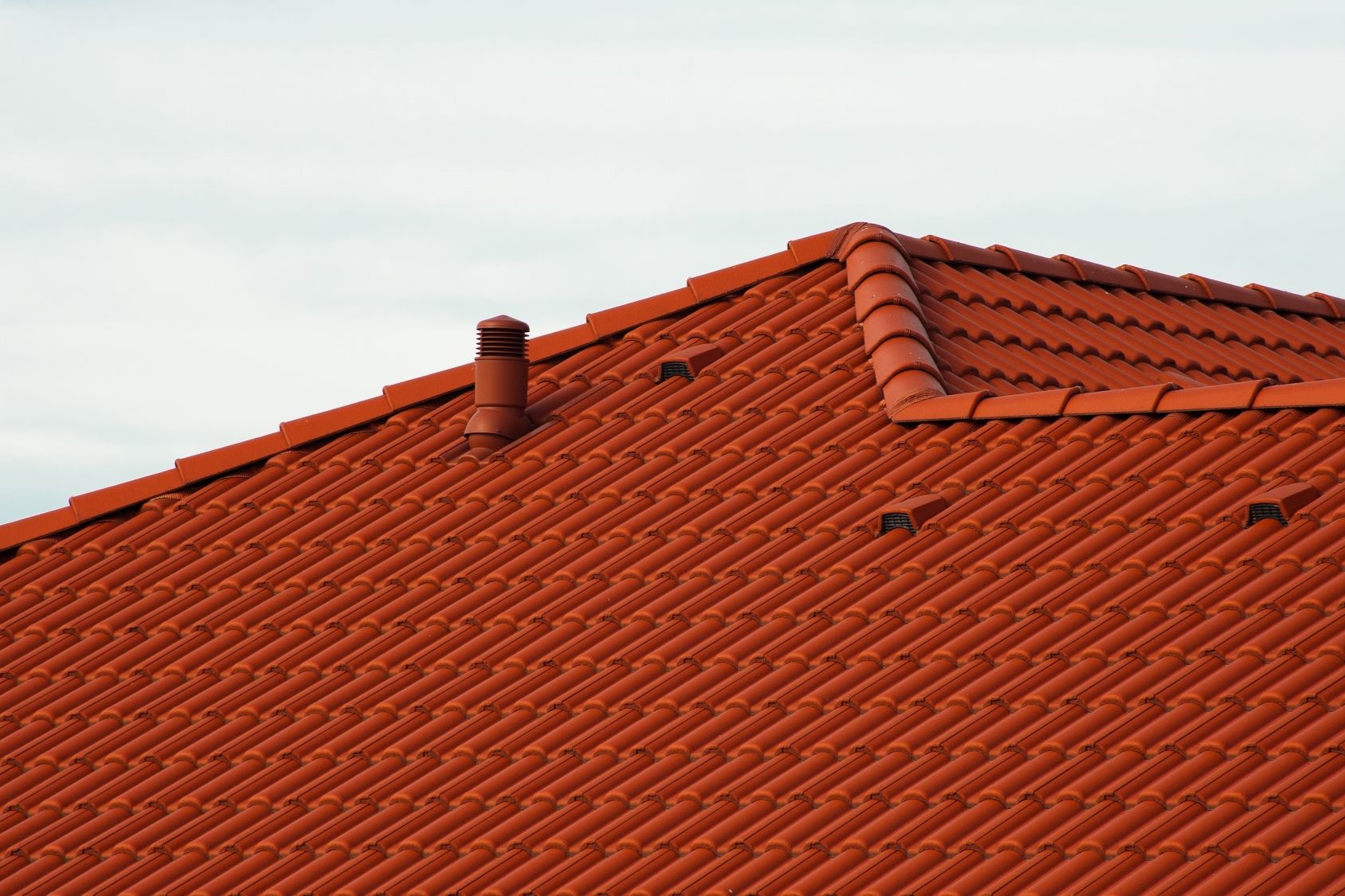 Red roof tiles of an Australian home.